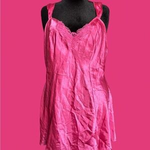 Elegant Pink Satin Nightgown